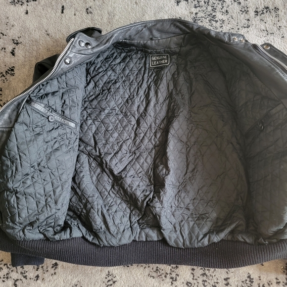 Vintage Drag Specialties Black Leather Motorcycle Jacket Armored SZ 42 Fit Large - Picture 2 of 14